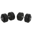 Svart stål manualsett 50 kg med vekter og lås