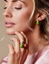 Bud to rose Donna Drop Enamel Earring Green Green 
