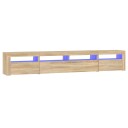 vidaXL TV-benk med LED-lys sonoma eik 240x35x40 cm