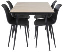 Venture Design Silar & Polar spisegruppe Natur/svart 4 st stoler & bord 120 x 90 cm
