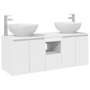 vidaXL Baderomsskapsett 3 stk. Hvit 49,5 x 44,5 x 65 cm Konstruert tre