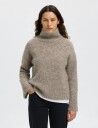 Selected FEMME - Pullover slfGabriella LS Knit High Neck - Grå L