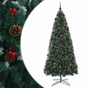 vidaXL Kunstig hengslet juletre med julekuler 400 cm 600 LED-lys