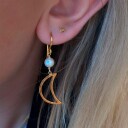 Bella Moon Earring With Pearl Forgylt-Sølv Sterling 925 Onesize