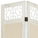 vidaXL Romdeler med 4 paneler kremhvit 140x165 cm stoff