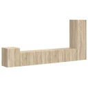  TV benksett Veggmontert 3 pcs Sonoma eik Konstruert tre