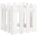Plantekasse med gjerdedesign hvit 40x40x40 cm heltre furu