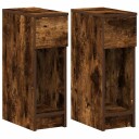 Nattbord med skuff 2 stk røkt eik 20x36x60 cm 8721158575838
