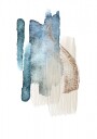 Elegant Blue Gold Strokes Plakat / 50x70