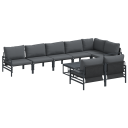  Hagesofa Set 9 pcs Antrasitt Stål