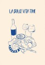 La Dolce Vita Time Print Wine and Cheese Platter Plakat Plakat / 21x30cm