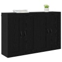  Vegghengt skap 2 pcs Svart Eik 69,5 x 34 x 90 cm Konstruert tre