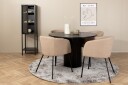 Venture Home Spisegruppe Cinaba 110 cm Rund inkl. 4 Beraid Stoler Svart/Beige