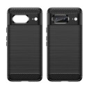 Google Pixel 8 Børstet TPU Deksel Karbonfiber Svart