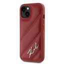 Karl Lagerfeld Klhcp15spqdsmgr Iphone 15 / 14 / 13 6.1" Red/Red Hardcase Diagonal Quilted Script