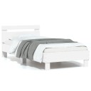 vidaXL Sengeramme med hodegavl hvit 90x200 cm konstruert tre 8721012238831