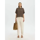 Selected Slfviva Ss Cropped Sun Shirt Noos Brown 36