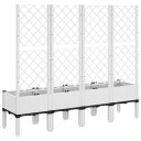 Plantekasse med espalier hvit 160x40x142 cm PP