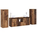 vidaXL Baderomsinnredningssett 5 stk. Gammelt tre 33 x 34,5 x 100 cm