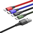 Baseus 4-i-1 USB-C Kabel 1,2m med 2x Lightning og Micro - Svart