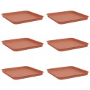 vidaXL Firkantet Blomsterbrett 6 pcs Klinker Rød 32 x 32 x 2,5 cm