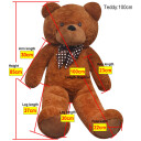vidaXL Myk plysjbamse XXL brun 85 cm