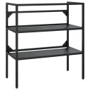 vidaXL Badehylle svart 79x38x83 cm jern