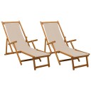 vidaXL Sammenleggbar solstol 2 pcs 3 Posisjon Solid Eucalyptus Tre