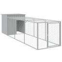Vidaxl Hønsebur Med Gård Antrasitt 110X405X110 cm Galvanisert Stål