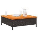  Hagebord svart 70x70x25 cm polyrotting og akasie 3281629