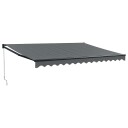 vidaXL Uttrekkbar markise antrasitt 4x3 m stoff og aluminium