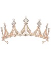 Gullfarget Elizabeth Tiara i Metal med Perler og Stener