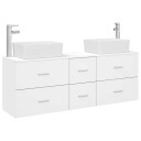 vidaXL Baderomsskapsett 3 stk. Hvit 53 x 34,5 x 63 cm Konstruert tre