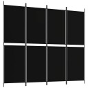 vidaXL Romdeler 4 paneler svart 200x180 cm stoff