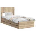 vidaXL Sengramme med oppbevaring og hodegavl Sonoma eik 75 x 190 cm
