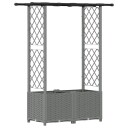 vidaXL Hevet Bed med Trellis og Tak Lysegrå 124,5 x 40 x 136 cm PP