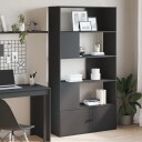  Bokhylle svart 100x36x189 cm konstruert tre