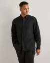 Que Sera Sera Louis Linen Shirt LS Linskjorter Svart