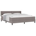  Box Spring Seng med Madrass Taupe 180x200 cm Stoff