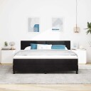  Box Spring Seng med Madrass & LED Svart 180x200 cm Fløyel