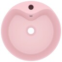 vidaXL Luksuriøs servant med overløp matt rosa 36x13 cm keramisk