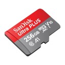 SANDISK MICROSDXC ULTRA+ MINNEKORT 256 GB A1 C10 V10