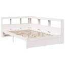  Seng med bokhylle uten madrass hvit 90x190 cm heltre furu