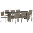 9-delt hagespisesett Beige Poly Rattan