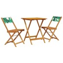  Bistrosett 3 deler bladmønster stoff og heltre 3281764