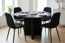 Edda spisegruppe rund 110 cm Svart med 4 Nibe spisestoler   Svart