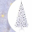  Kunstig juletre med 300 LED med stativ Hvit 240 cm PVC og stål