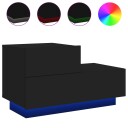  Nattbord med LED svart 70x36x40,5 cm 836778