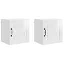  Kjøkkenskap med hylle 2 pcs Høyglanset hvit 40 x 31 x 40 cm