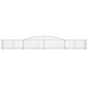 vidaXL Gabionkurver buede 2 stk 400x50x40/60 cm galvanisert jern